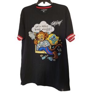 Screenshot Premium Graphic Animation Tee Money Stealing Monkey S1172 Black XL